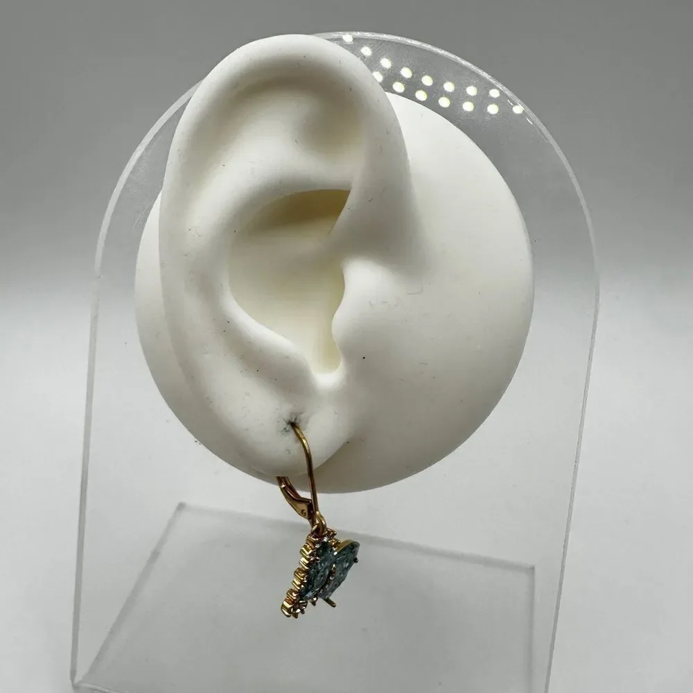 NWT lonna & lilly butterfly and rhinestones in gold tone dangle earrings!‎